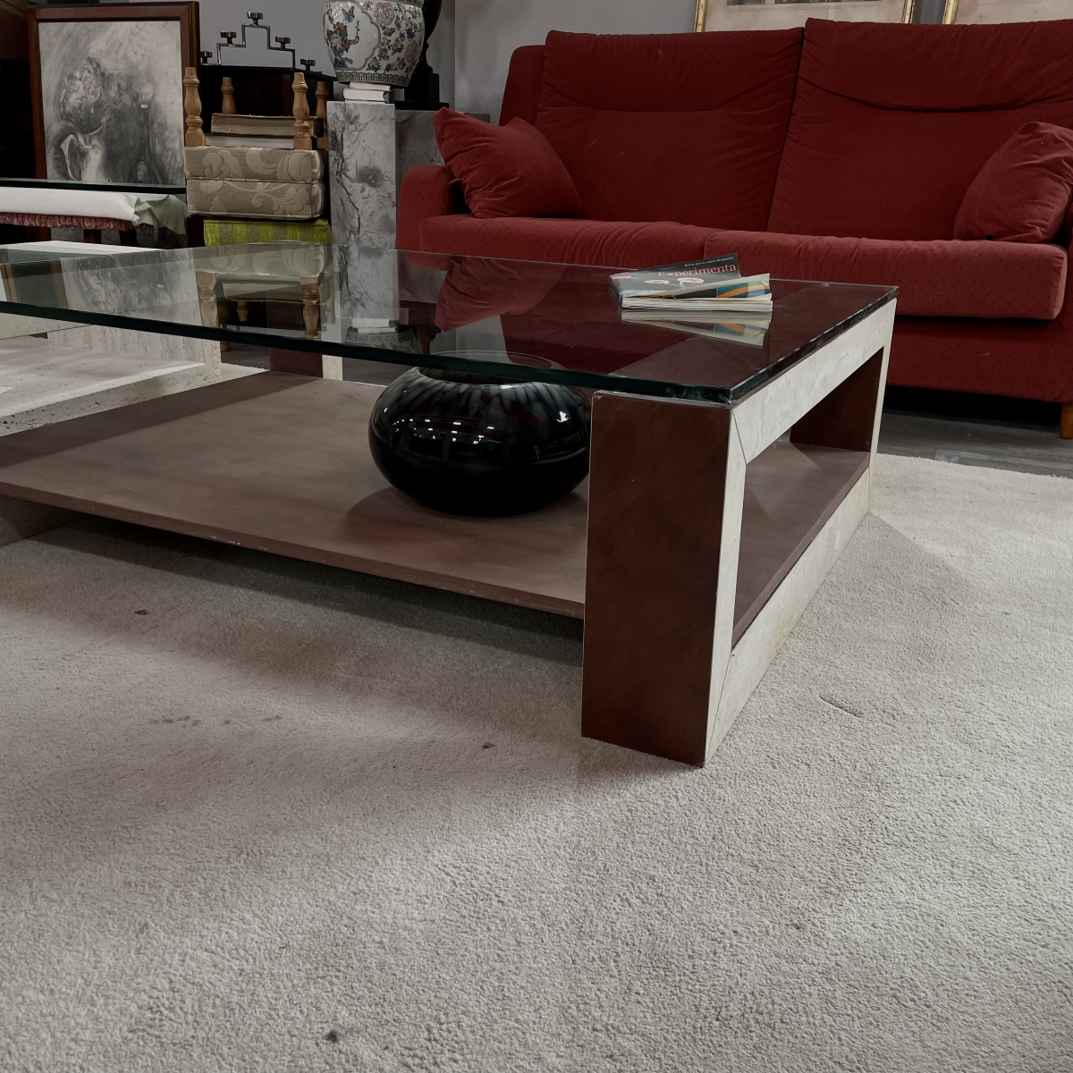 Mesa MEC piedra caliza y mármol travertino