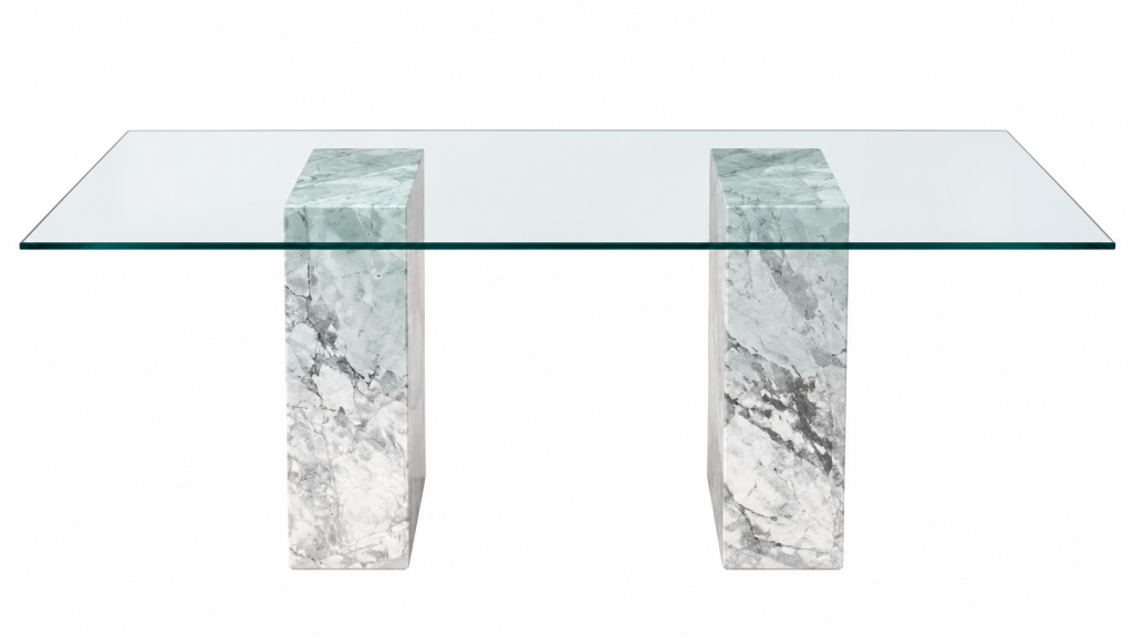 Mesa de cristal y mármol Portobello