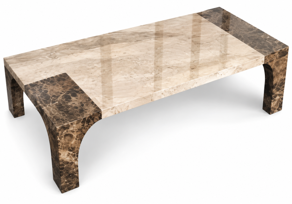 Mesa de mármol beige y marrón mármol crema