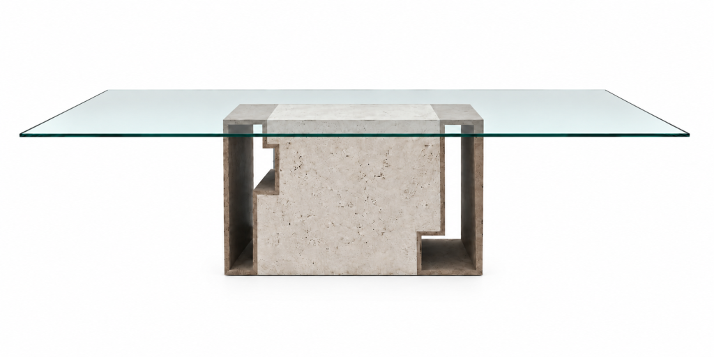 mesa comedor campaspero travertino diseño