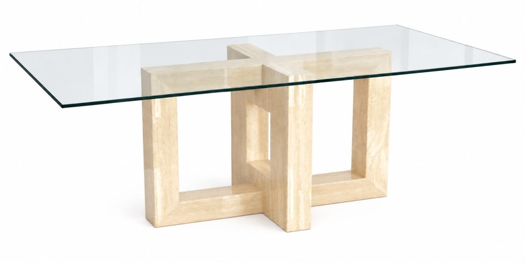 covia mesa travertino cristal mármol madrid españa Creaciones Moll meddel